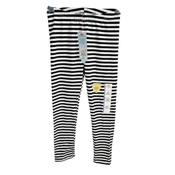 Cat & Jack Girls Size 5T Black White Stripe Leggings Fall Witch Halloween NWT - Picture 1 of 6